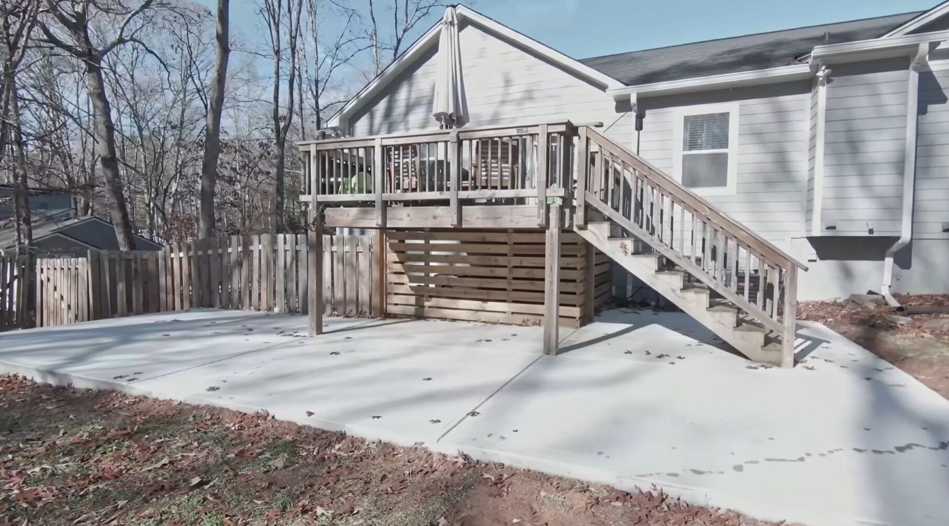 Finished concrete driveway with stairs in Leominster, MA